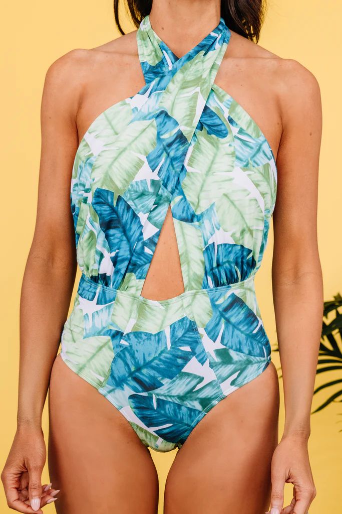 Tropical Traditions Green One Piece Swimsuit | The Mint Julep Boutique