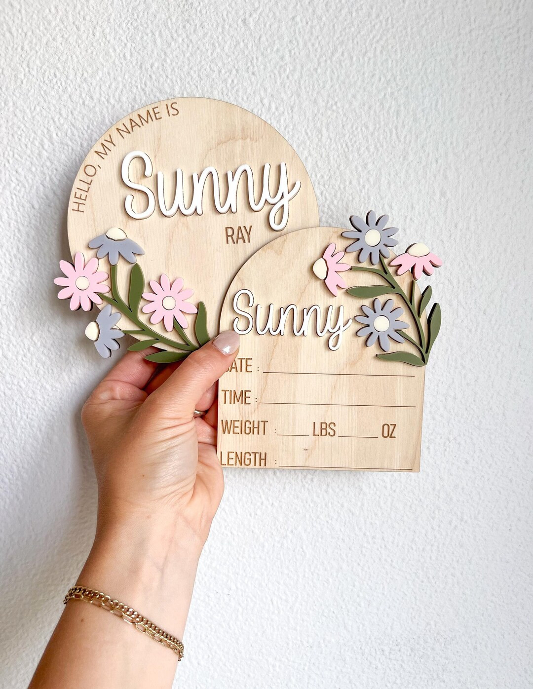 Wildflower Baby Girl Name Sign Baby Birth Announcement Personalized Baby Shower Gift Birth Stat S... | Etsy (US)