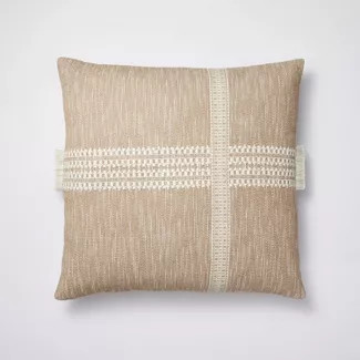 Oversized Textured Striped Throw Pillow Neutral/Cream - Threshold™ designed with Studio McGee | Target