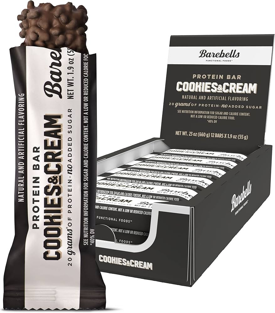 Barebells Protein Bars Cookies & Cream - 12 Count, 1.9oz Bars - Protein Snacks with 20g of High P... | Amazon (US)
