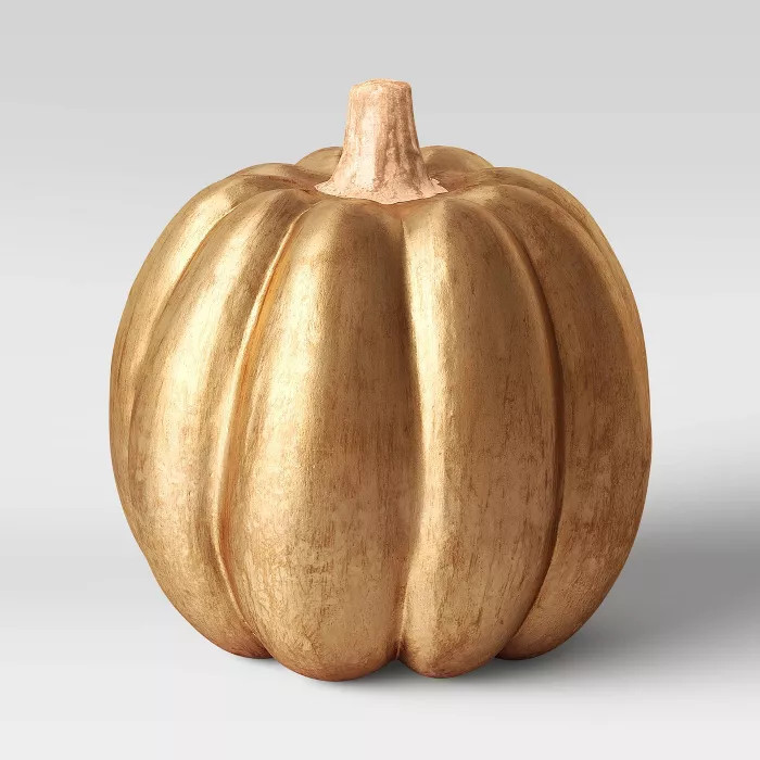 7.75" x 7" Ecomix Pumpkin Figurine Gold - Threshold™ | Target