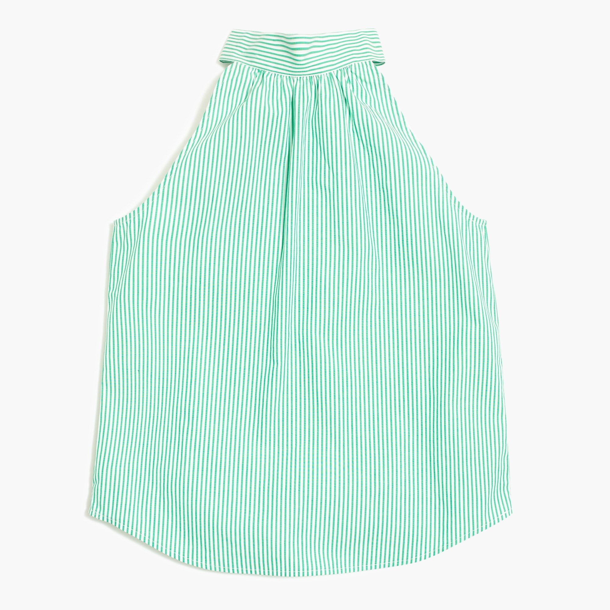 Printed tie-neck top in cotton poplin | J.Crew Factory