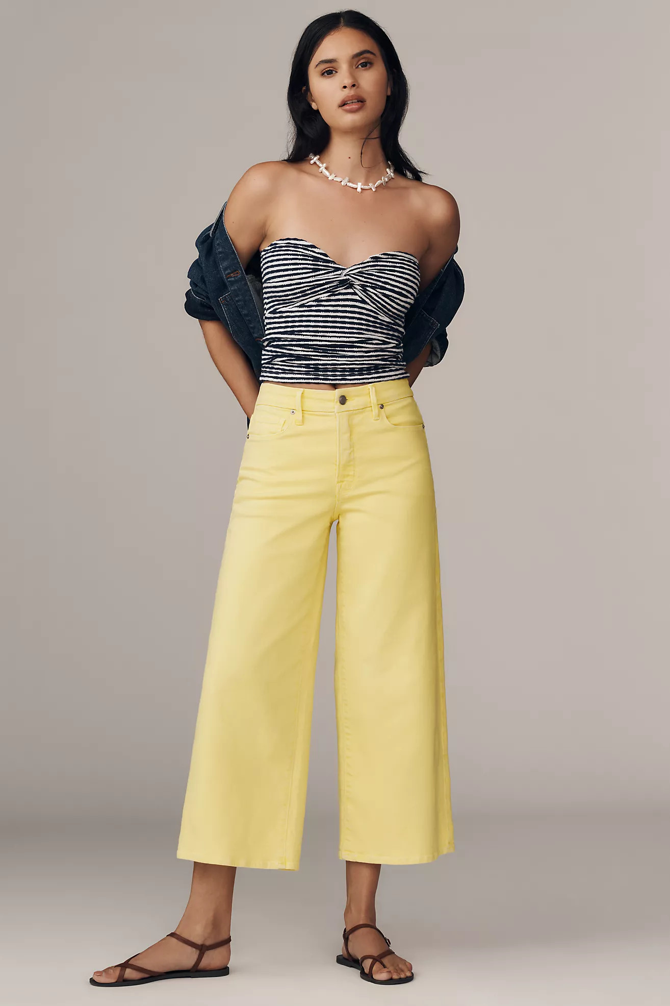 Good American Good Waist Palazzo High-Rise Crop Jeans | Anthropologie (US)
