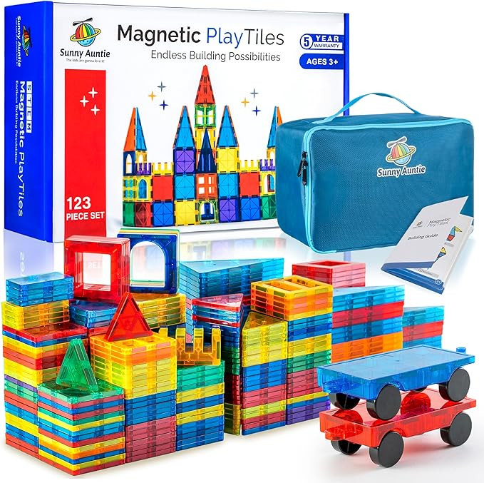 Magnetic Tiles 123 PCS (XL SET), Magnetic Tiles for Kids, Toy for 3 4 5 6 7 8 Year Old Boys & Gir... | Amazon (UK)