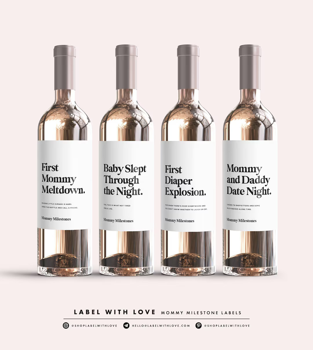 Set of New Mom Gift Wine Labels from 3 Labels Mommy - Etsy | Etsy (US)