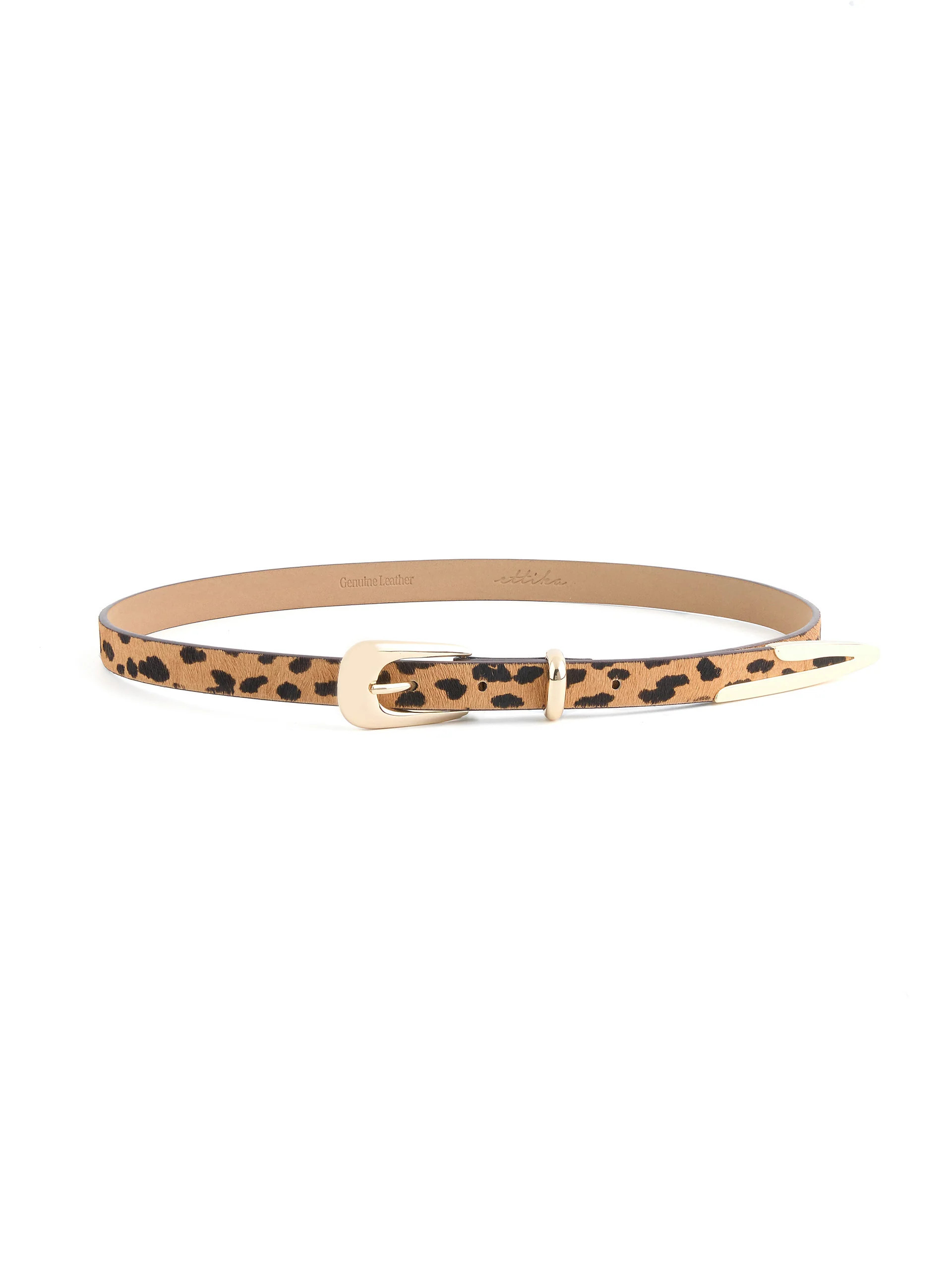 Cheetah Liquid Metal Western Belt - Cheetah Print with Gold Hardware / XXS | Ettika
