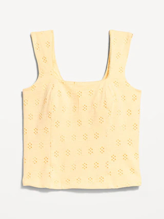 Seamed-Bodice Eyelet Tank Top | Old Navy (US)