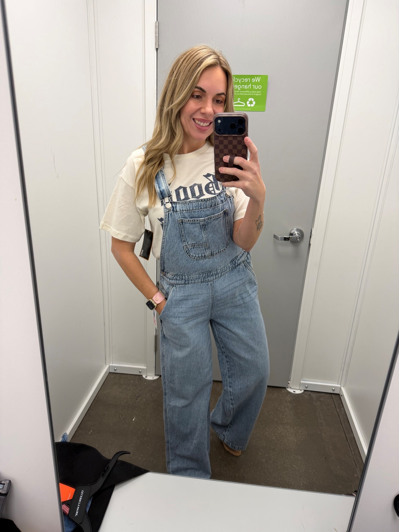 Wearing my true size small in the cutest wide leg overalls from Walmart!!! 

#LTKootd
