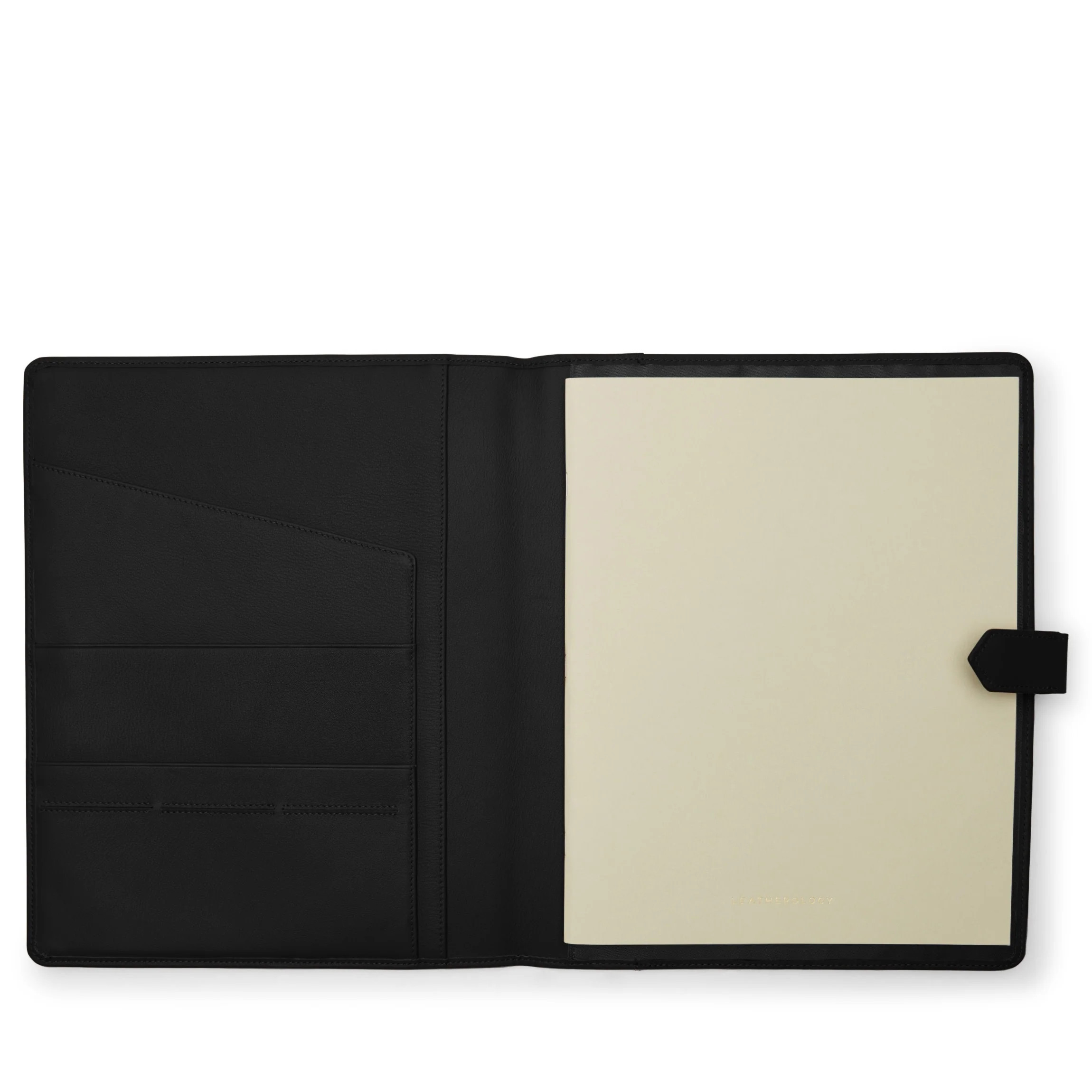 Leatherology letter snap bound journal in black onyx