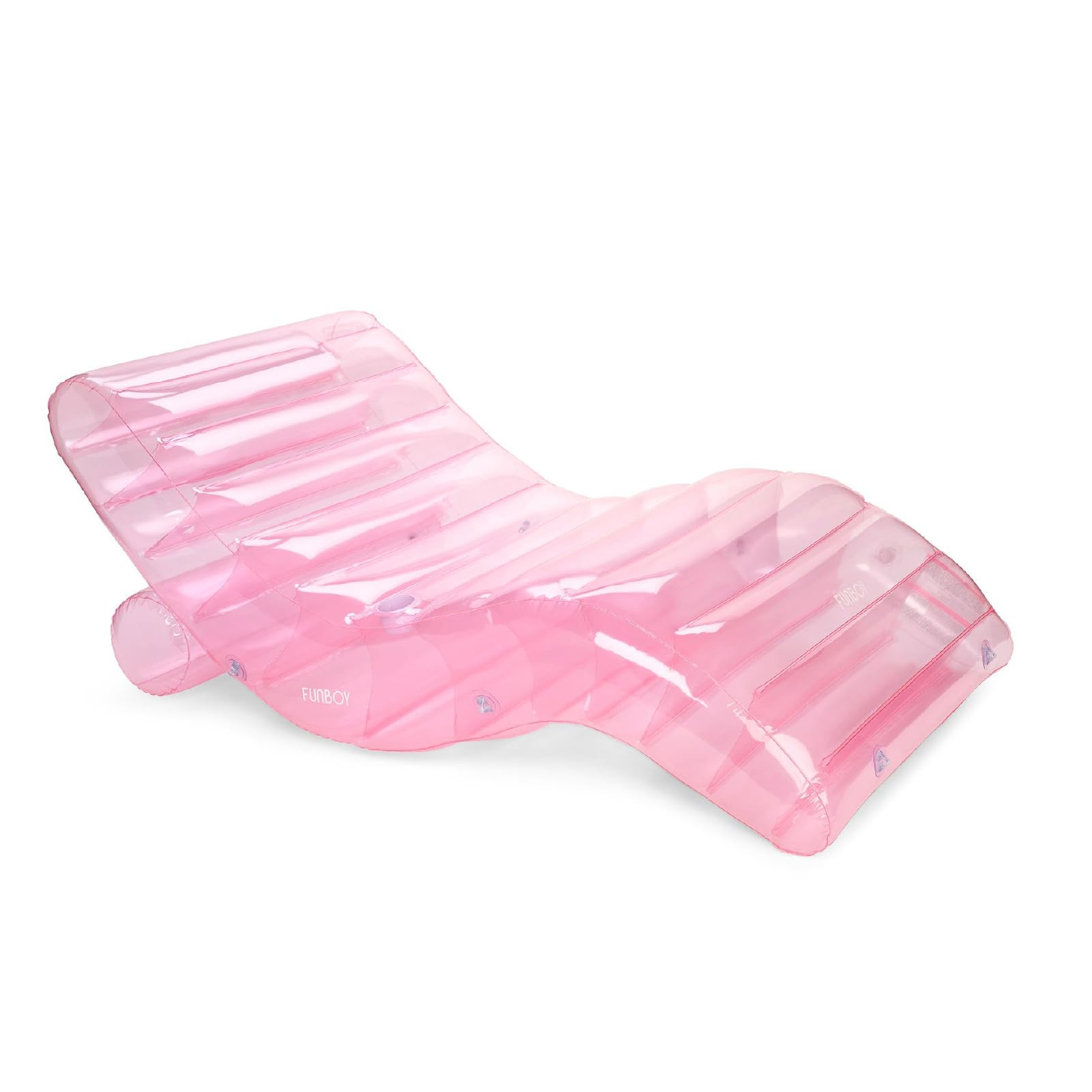 FUNBOY Giant Inflatable Luxury Clear Pale Pink Chaise Lounger, Chair Pool Float for Adults, Trans... | Amazon (US)