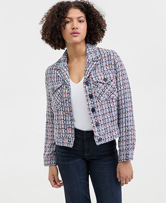 Women's Button-Front Bouclé Jacket | Macy's