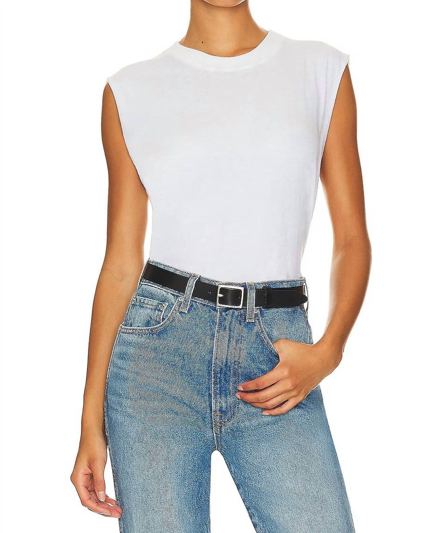 Cashmere Easy Vest In White | Shop Simon