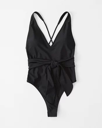 Belted Deep-V One Piece | Abercrombie & Fitch US & UK