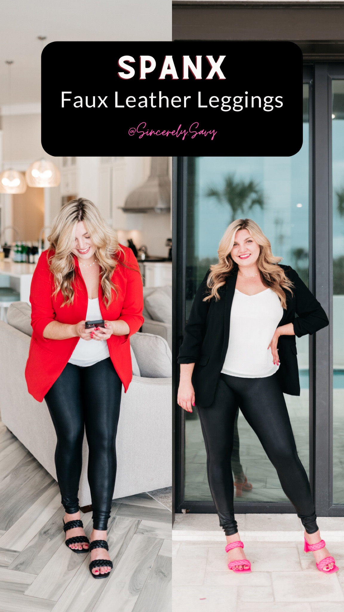 My absolute favorite leggings! Spanx Faux Leather Leggings perfect for workwear or to dress down. It really cinches in your waist and they run small so I would recommend sizing up. I wear a size XL. Definitely a staple item you need in your closet. 

#LTKunder100 #LTKworkwear #LTKstyletip