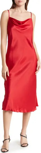 bebe Satin Cowl Neck Midi Dress | Nordstromrack | Nordstrom Rack
