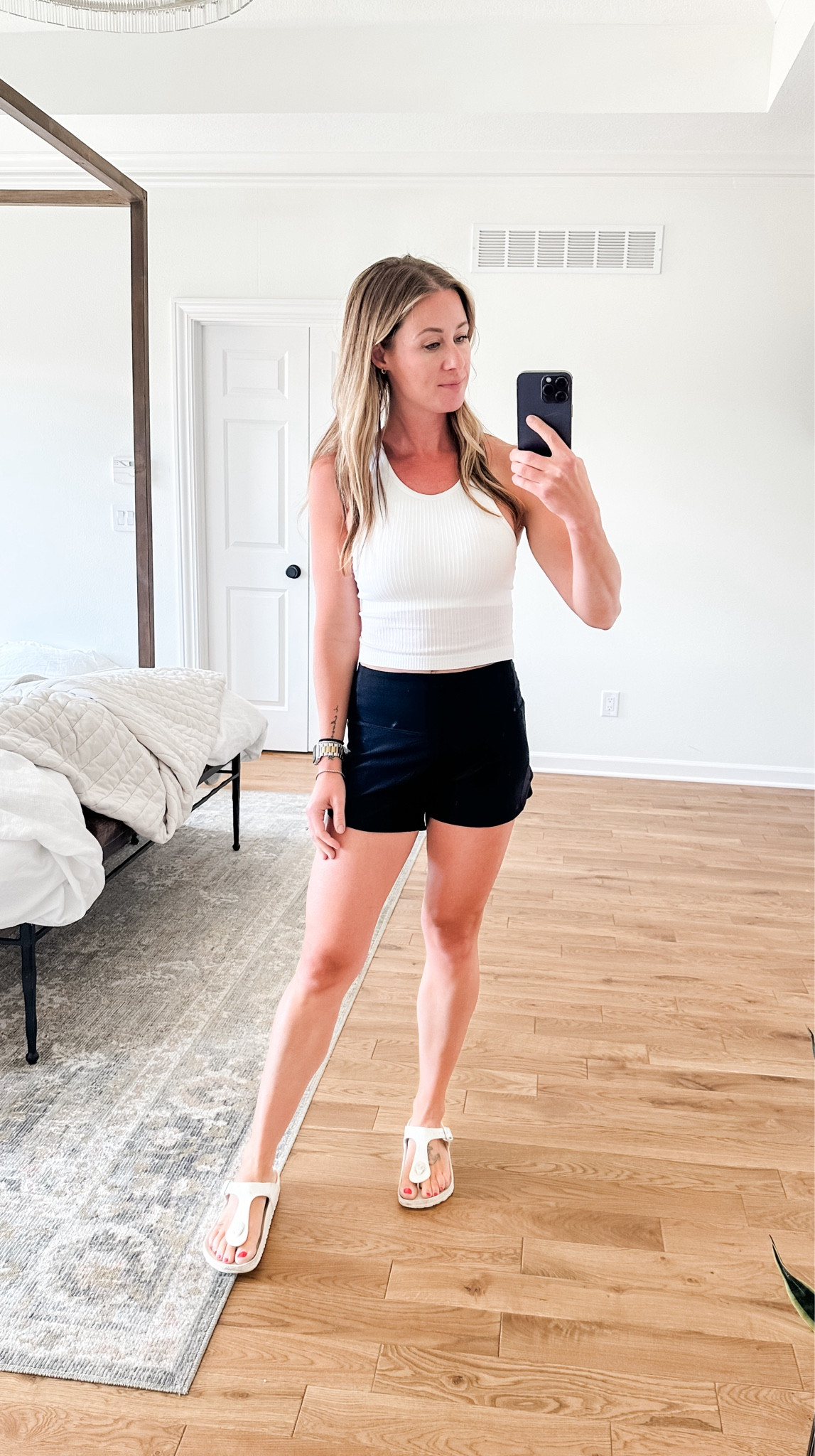 Outfit for a zoo playdate with the babies. Scooped these shorts up in black because I wear them so often and they are just the perfect cut!

#LTKFindsUnder100 #LTKActive #LTKFitness