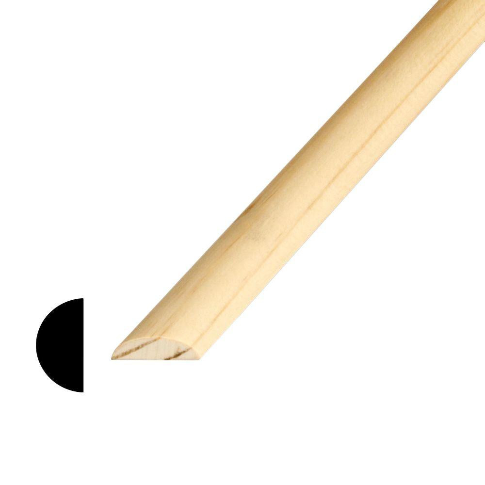 3/8 in. x 3/4 in. x 96 in. Pine Finger-Jointed Half-Round Moulding | The Home Depot