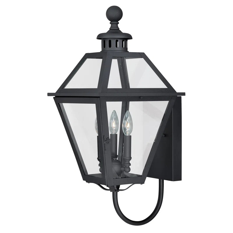 Kendall Textured Black 3 - Bulb Outdoor Wall Lantern | Joss & Main | Wayfair North America