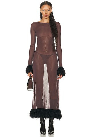 Sheer Knit Maxi Dress | FWRD 