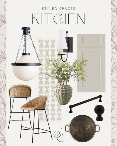 Kitchen design featuring rattan counter stools, new Rejuvenation pendants, black hardware, and modern decor

#kitchendecor

#LTKunder50 #LTKstyletip #LTKhome