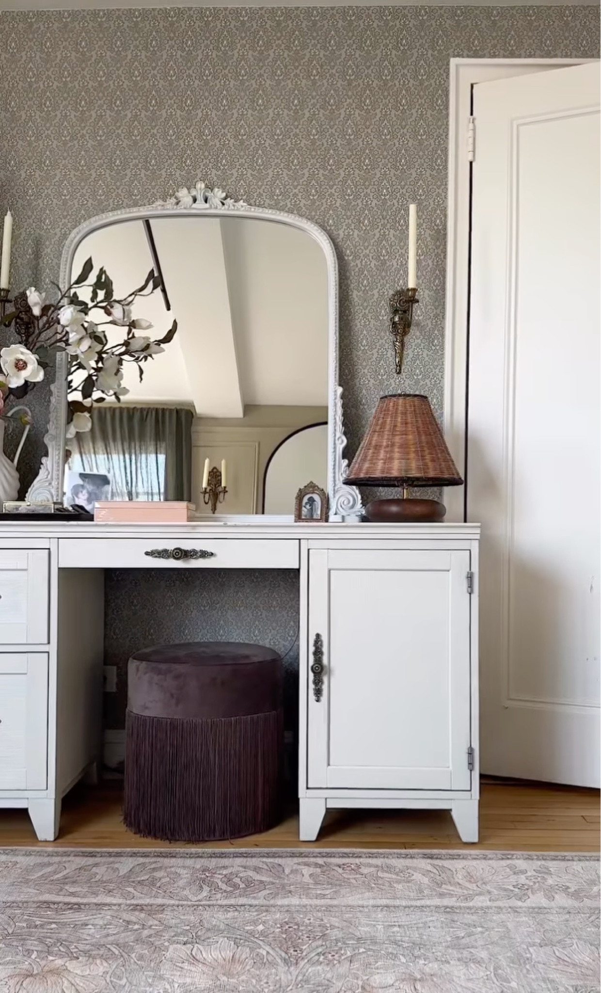 New bedroom rug and my vanity corner using an old desk

#LTKhome