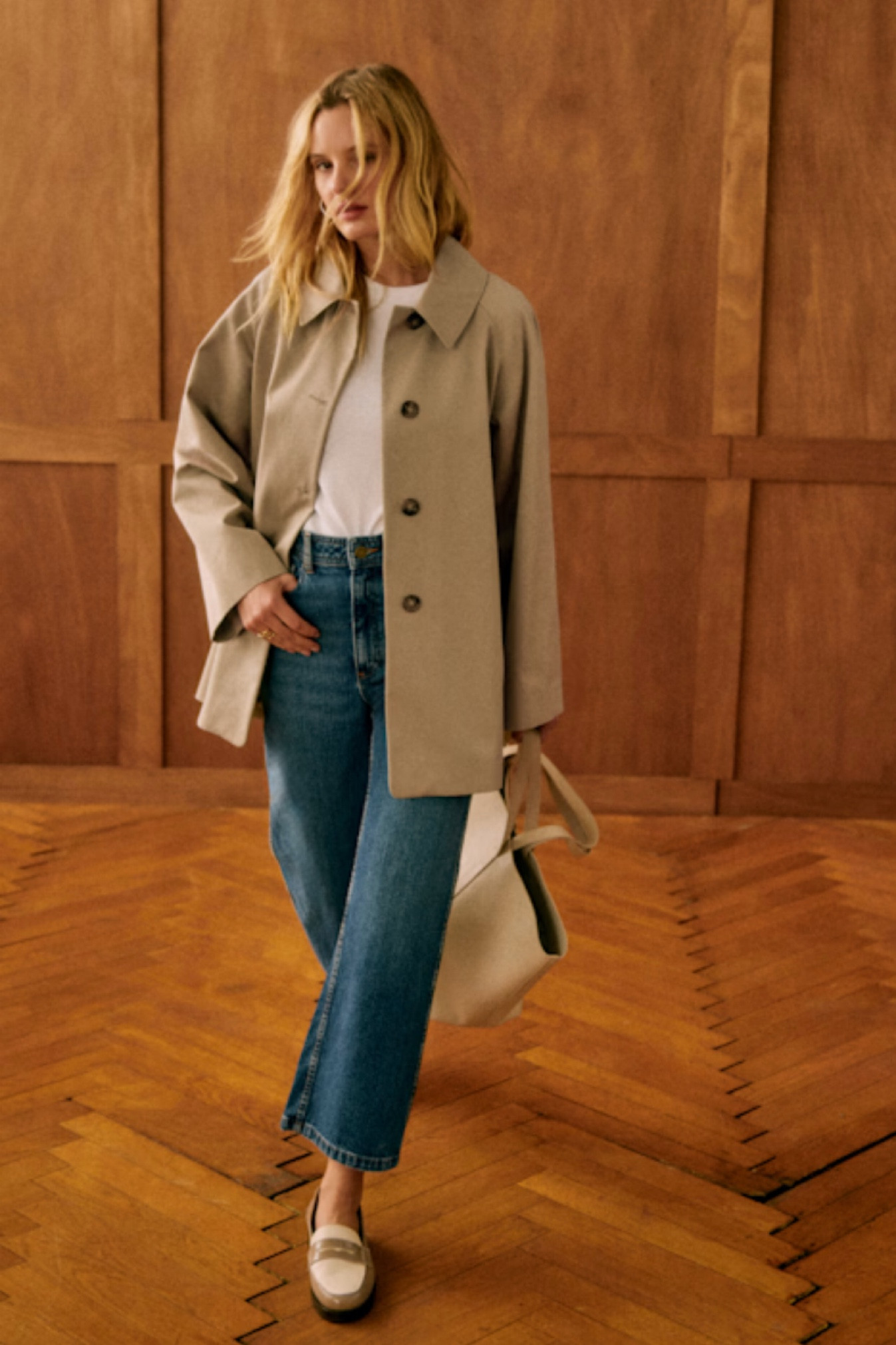 SEZANE CARTERジャケット Carter Jacket - Camel - Organic cotton - organic textile