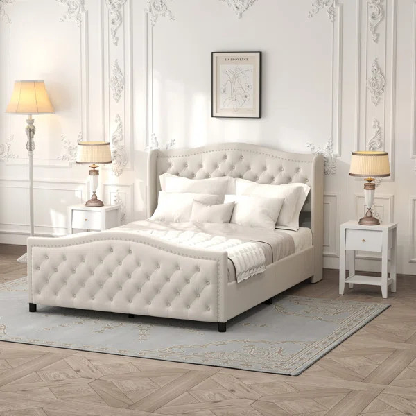 3-Piece Modern Elegant Bedroom Sets With Velvet Bed And Two Functional Nightstands | Wayfair North America