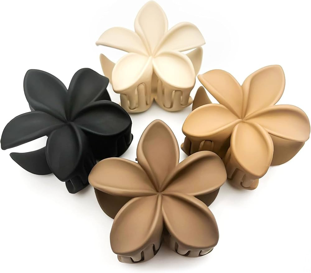 Flower Hair Clips for Women and Girls Thick to Thin Hair Medium Cute Claw Clips Decorative Plumer... | Amazon (US)