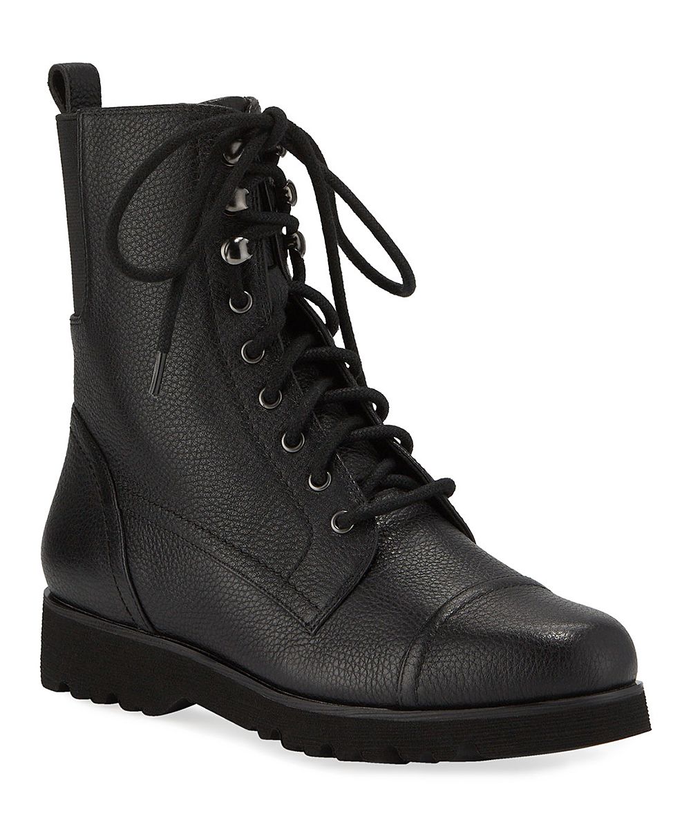Donald Pliner Women's Casual boots BLACK - Black Camren Leather Combat Boot - Women | Zulily