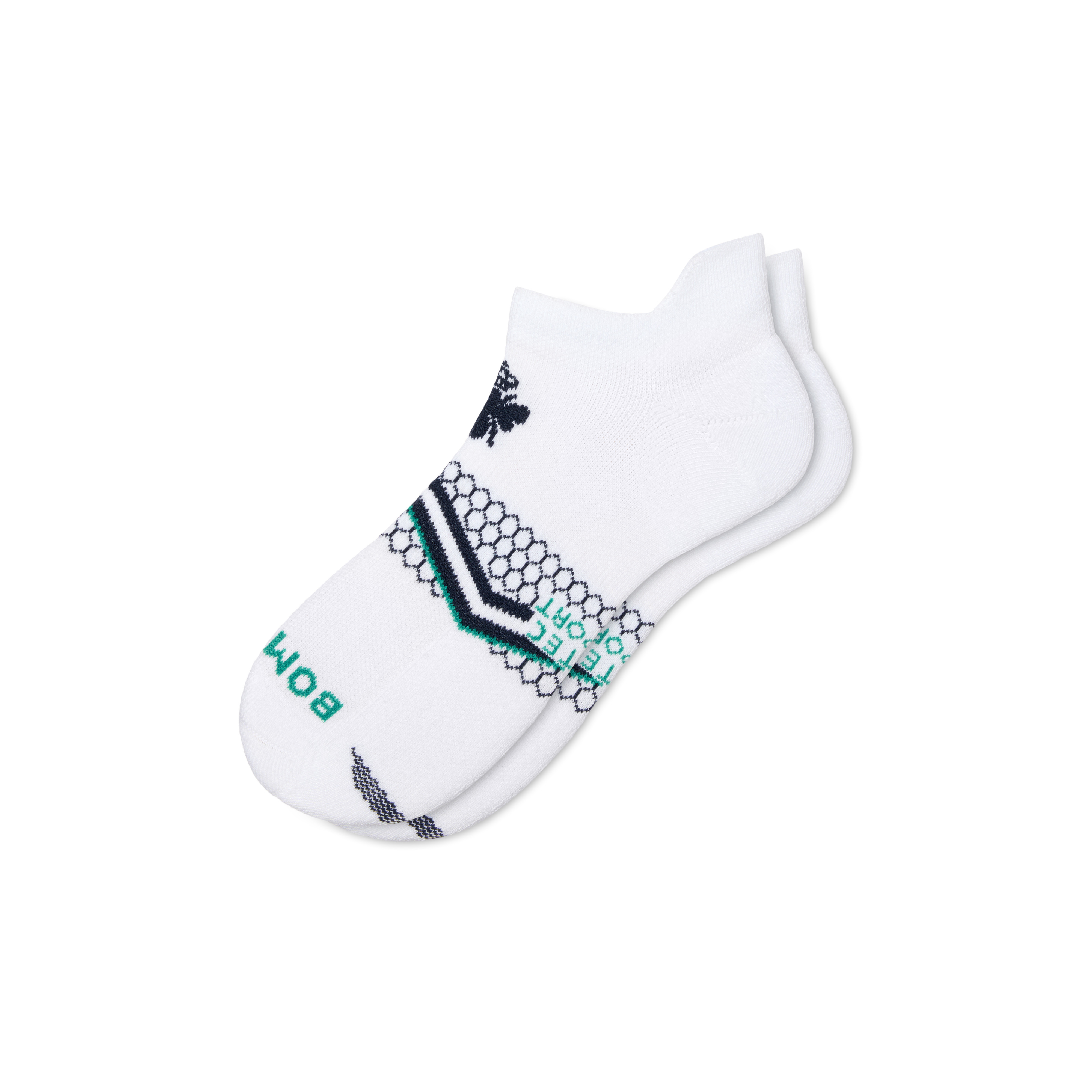 Women's All Sport Ankle Socks - White Navy - Small - Cotton Blend - Bombas | Bombas