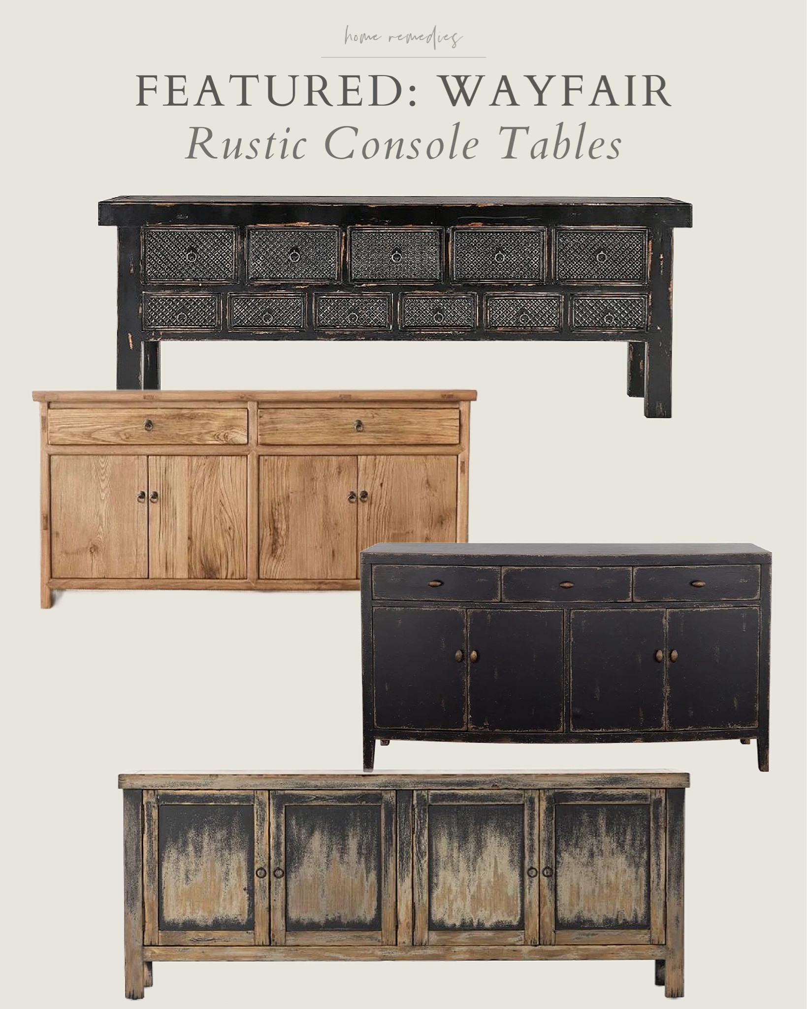 A few rustic console tables featured on Wayfair; most are currently on sale!

#LTKSeasonal #LTKStyleTip #LTKHome