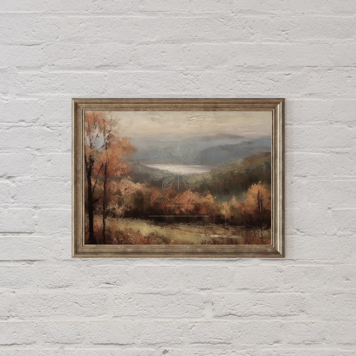 Rustic Fall Landscape Print Vintage Autumn Moody Countryside - Etsy | Etsy (US)