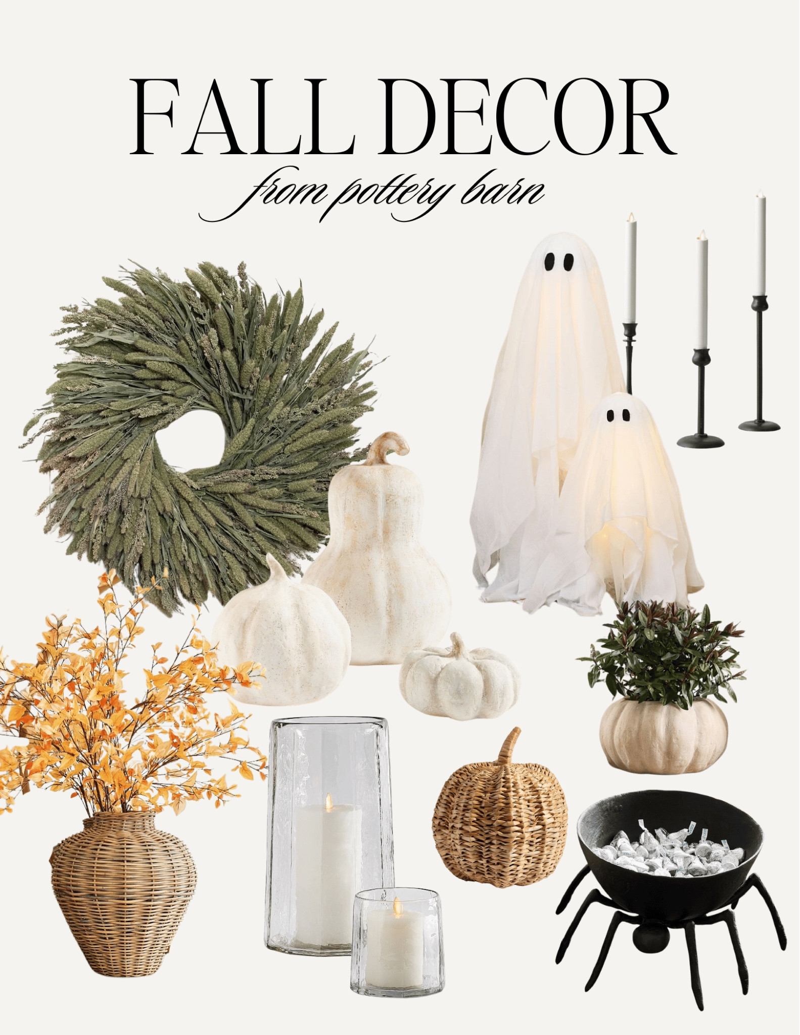 Pottery barn fall decor. Neutral fall decor. Nancy meyers fall. Halloween decor. Neutral Halloween decor. Aesthetic fall  

#LTKSeasonal