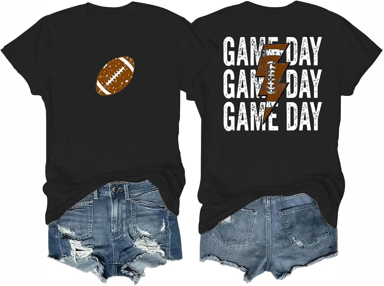 Women's Football Shirts Game Day Outfits Front and Back Double-Sided Graphic Tops 1 Piece | Amazon (US)