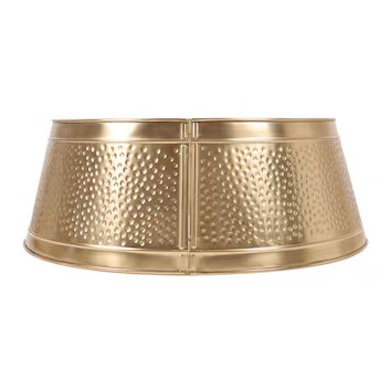 Holiday Living 27-in Gold Tree Collar Tree Skirt | Lowe's