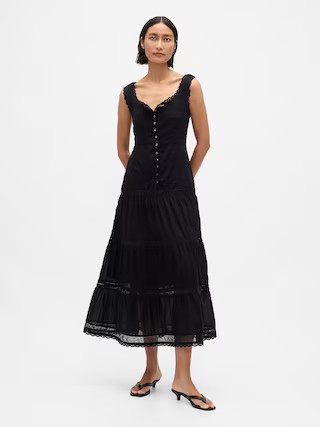 Lace-Trim Tiered Maxi Dress | Gap (US)