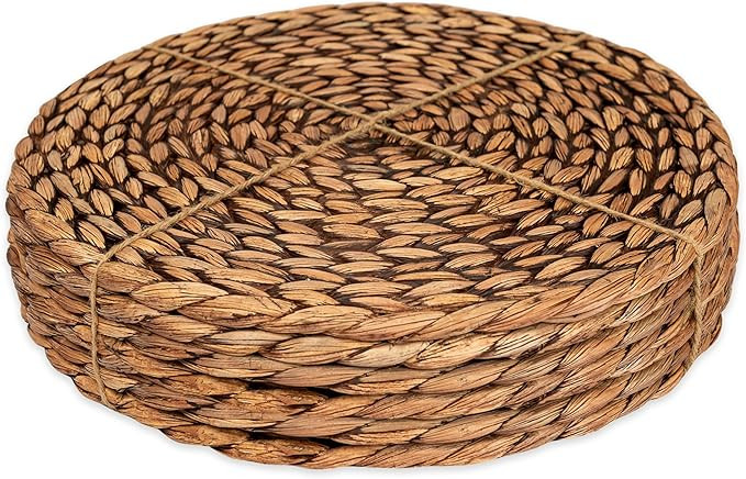 CENBOSS Woven Placemats (11.8" Set of 6, Brown Wash) Round Placemat, Wicker Place mats, Rattan Pl... | Amazon (US)