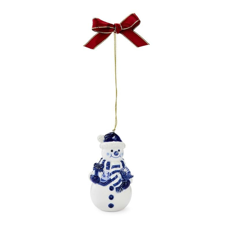 Spode Blue Italian Snowman Ornament - Festive Decoration, Novelty Bauble for Seasonal Decor - Ide... | Amazon (US)