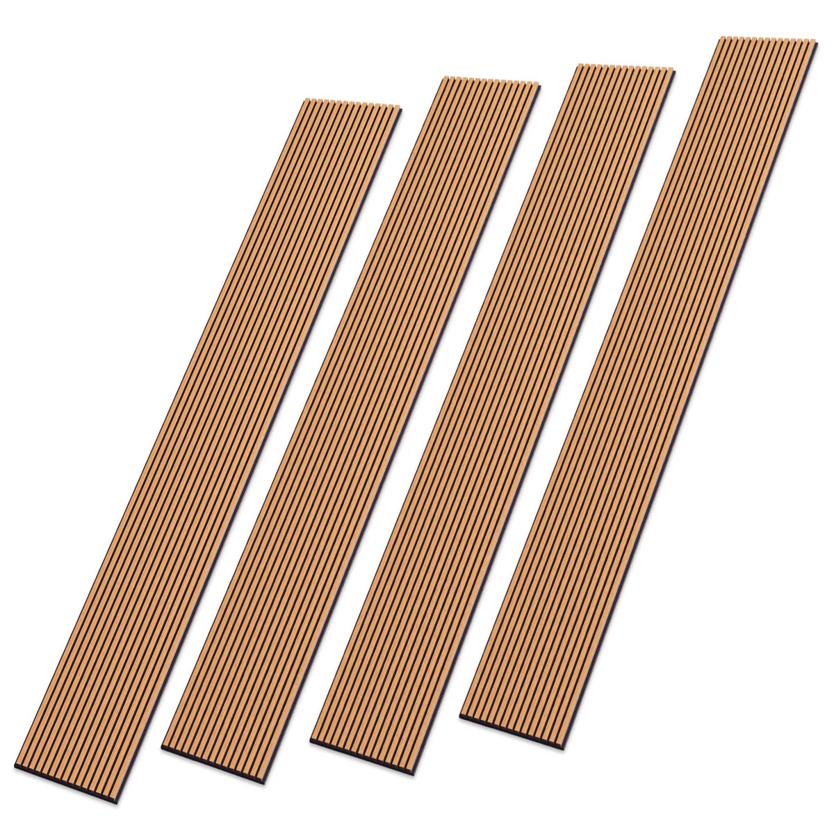 4pc x 94.5" x 12.6" 3D Acoustic Wall Paneling - Light Maple Soundproof Wood Slat Wall Panel Decor... | Wayfair North America