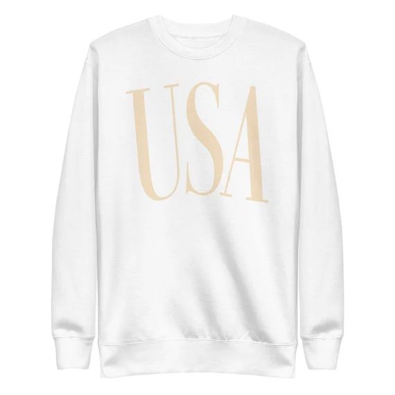 USA Neutral Unisex Fleece Pullover Sweatshirt | Etsy | Etsy (US)