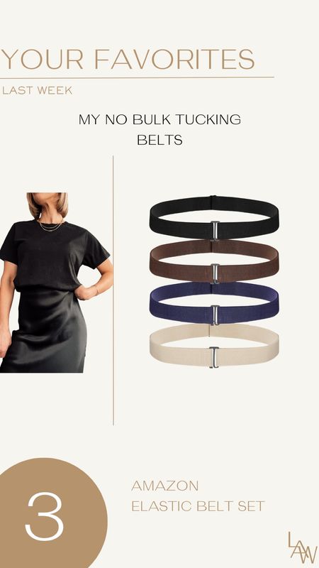Amazon Elastic Belts for Tucking

#LTKfindsunder50 #LTKfindsunder100 #LTKstyletip