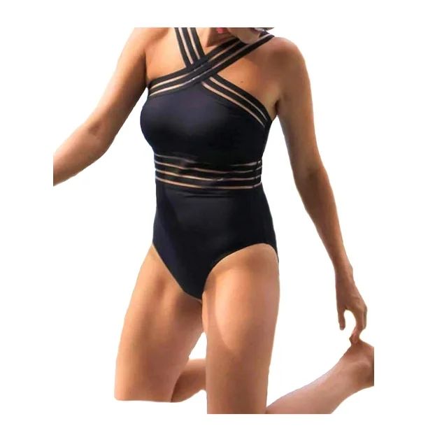 Eyicmarn One Piece Monokini Bikini Womens Swimwear Swimsuit bathing Suit Black | Walmart (US)