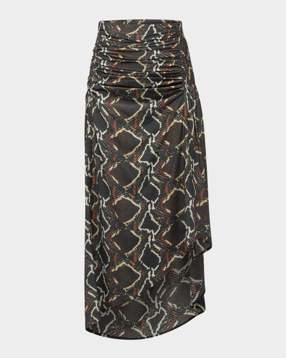 Alessandra Ruched Midi Skirt | Neiman Marcus