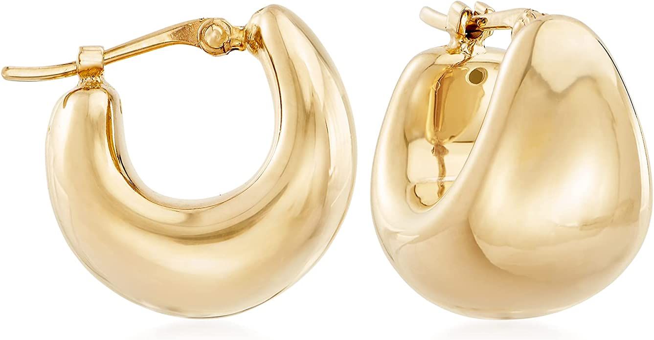 Ross-Simons 14kt Yellow Gold Over Sterling Silver Puffed Dome Hoop Earrings | Amazon (US)
