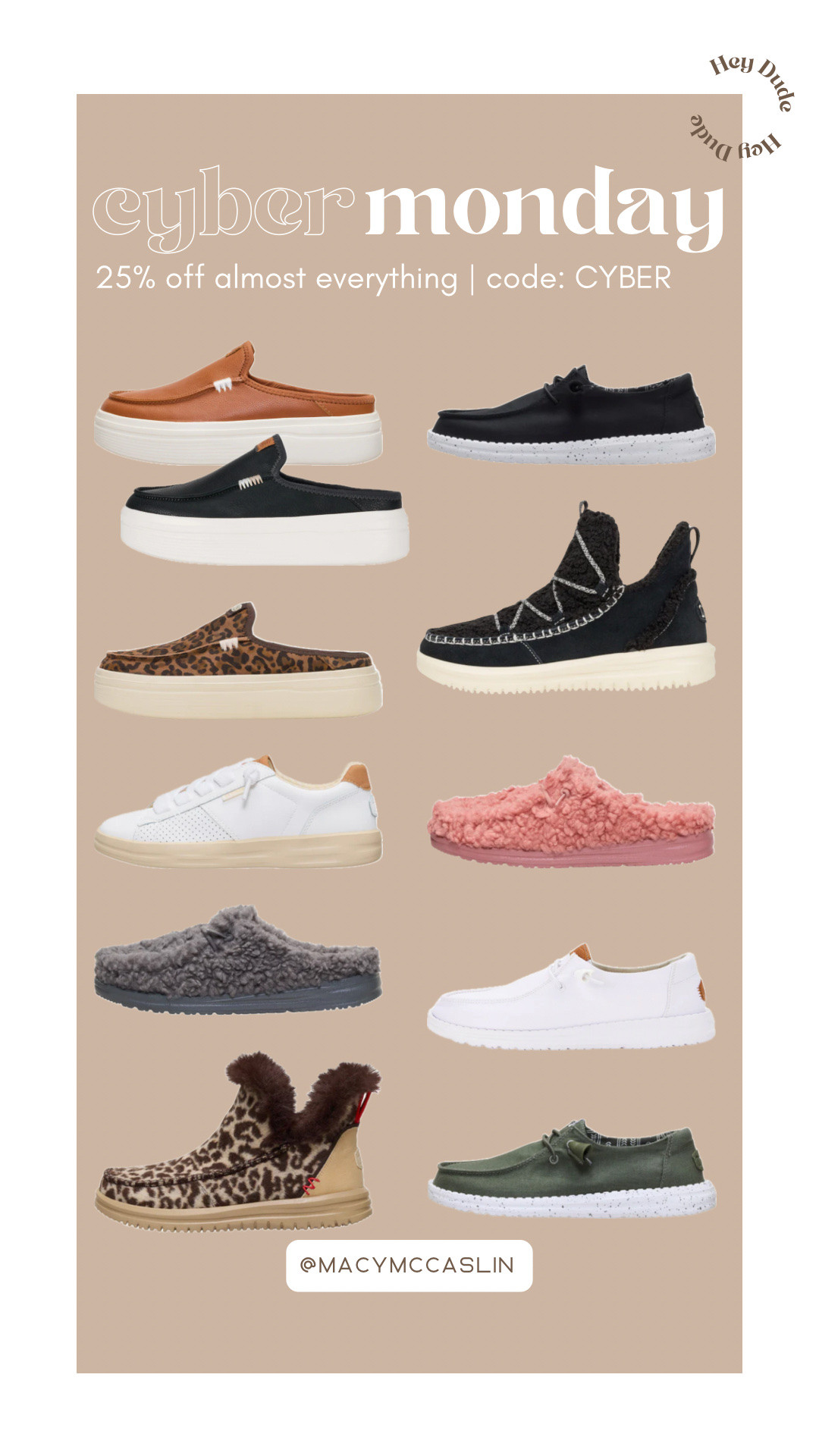 Hey Dude cyber Monday Sale — 25% off almost everything. Code: CYBER

Gifts for her, shoes, Christmas gifts

#LTKSaleAlert #LTKGiftGuide #LTKCyberWeek