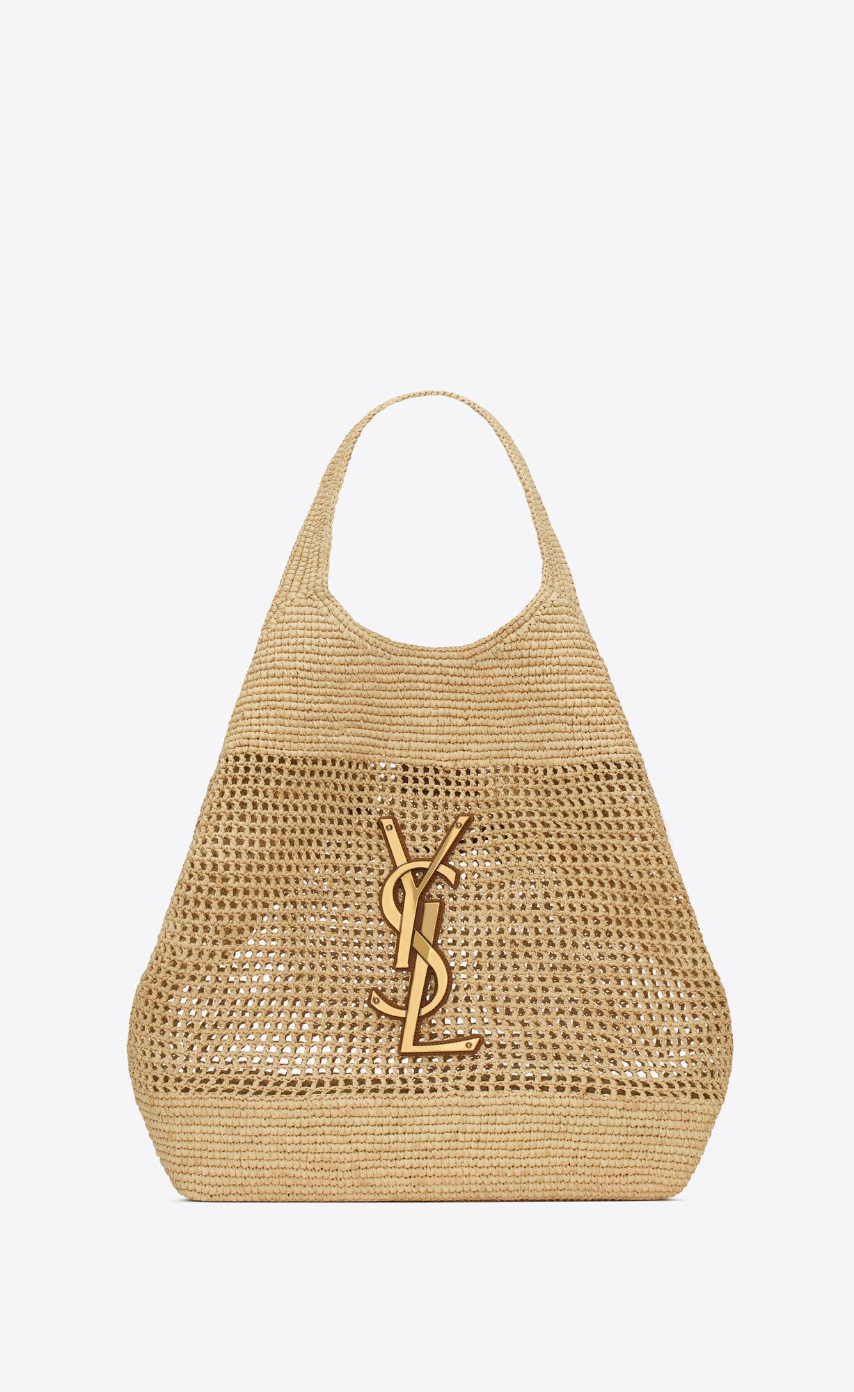 Maxi shopping bag MADE in A HAND-EMBROIDERED NATURAL RAFFIA.THIS TECHNIQUE REQUIRES THE FINEST SA... | Saint Laurent Inc. (Global)