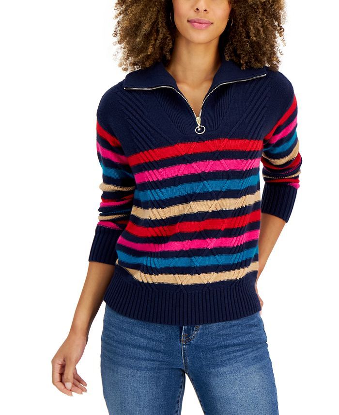 Charter Club Petite Quarter-Zip Sweater, Created for Macy's & Reviews - Sweaters - Petites - Macy... | Macys (US)