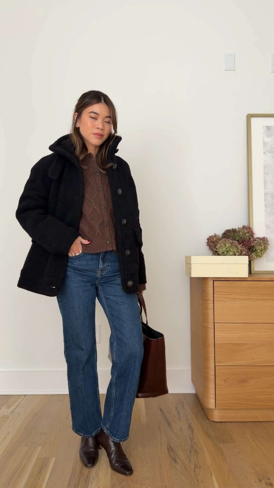 Sizing info: sweater small, jeans 23 extra short in dark wash, jacket XS!  petite fashion, get dressed with me, outfit inspiration, ootd, nashville outfit, Nashville influencer, petite style, vacation style, casual outfits, mom style, petite pants, winter dress, winter outfit, winter pants, winter outfit inpso, winter outfit idea, winter top, winter style, winter sweater, cozy sweater, cold weather sweater, cold weather outfit, winter bag, winter purse, sezane pants, jeans, denim, sezane denim, black denim, winter jacket, winter coat, warm coat, sezane jacket, sezane 

 

#LTKHoliday #LTKSeasonal #LTKPetite