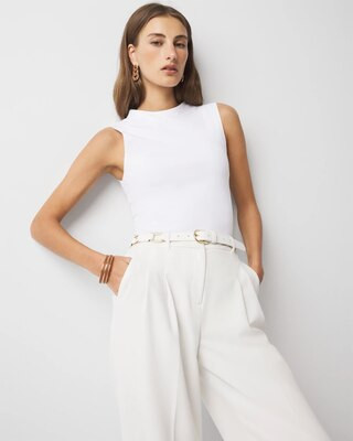 WHBM FORME™ All Ways Stretch High-Crewneck Tank Top | White House Black Market