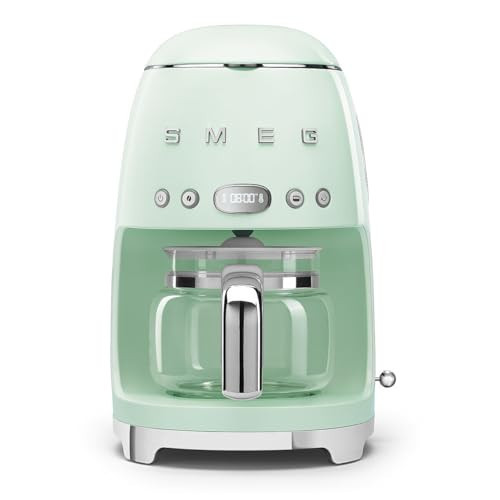 Smeg 50's Retro Style Aesthetic Drip Coffee Machine with 10 Cup Glass Carafe, Auto Start Feature, Keep Warm Plate, and Two Coffee Strength Settings (Pastel Green) | Amazon (US)